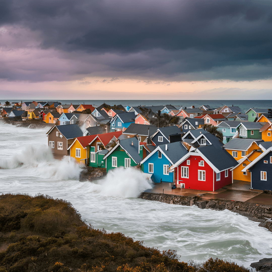 Background showing coastal flooding